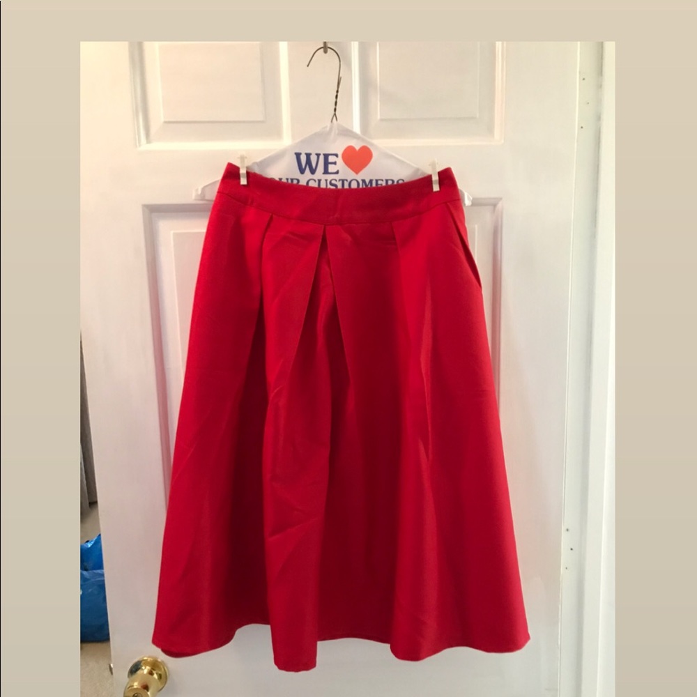 Vibrant red full circle skirt